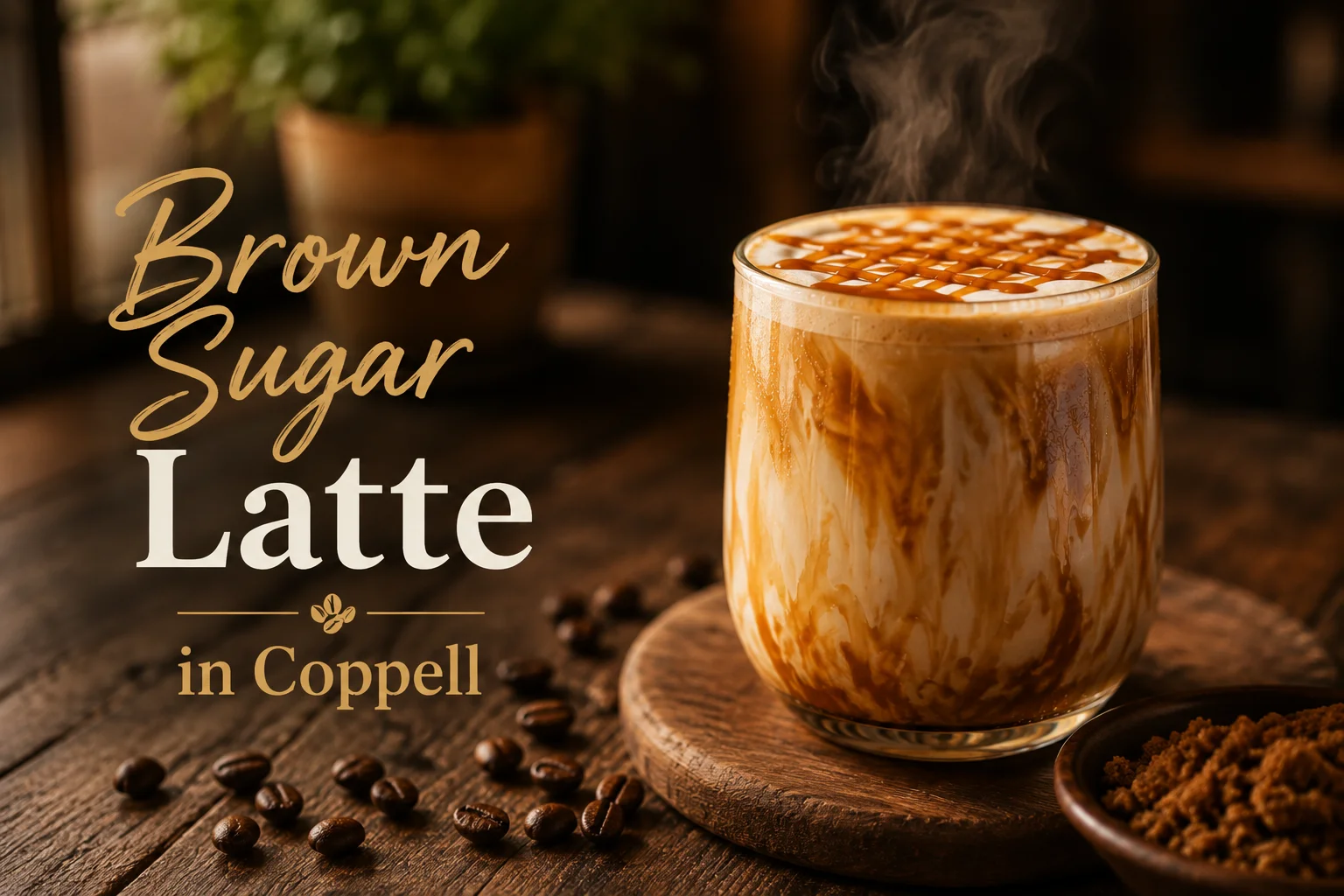 Brown sugar latte at Sayfani Coffee House in Coppell TX
