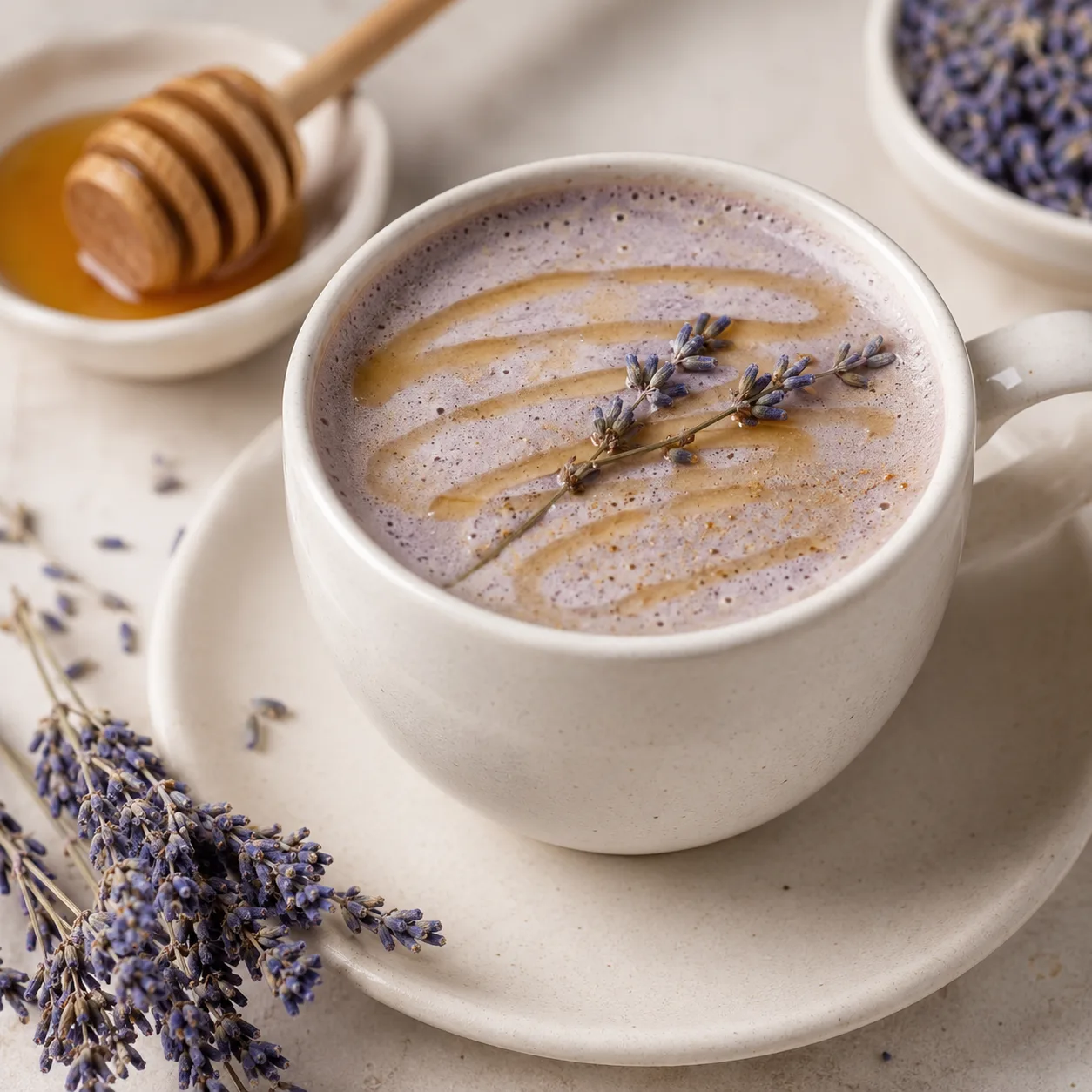 Honey Lavender Latte — floral notes with natural honey